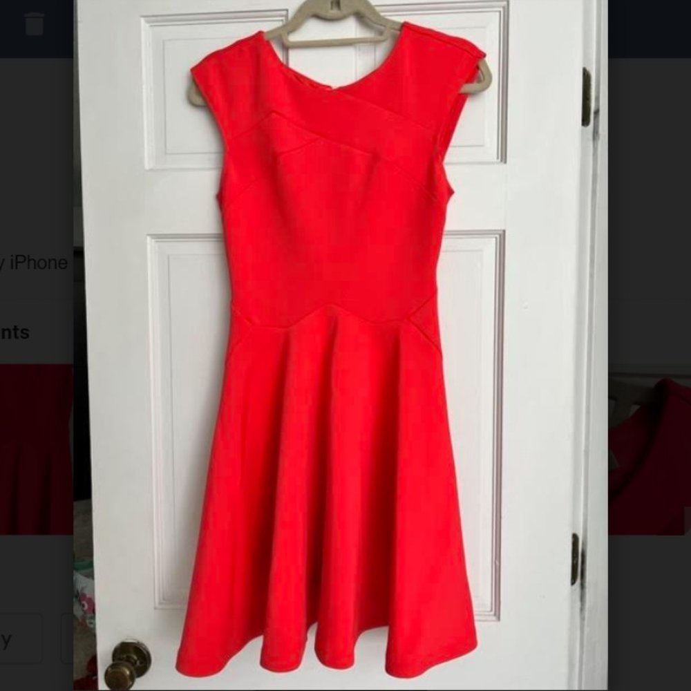 Ted Baker Fit & Flare Salmon Dress - Sz 1